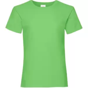 Image of Fruit Of The Loom Girls Childrens Valueweight Short Sleeve T-Shirt (3-4) (Lime)