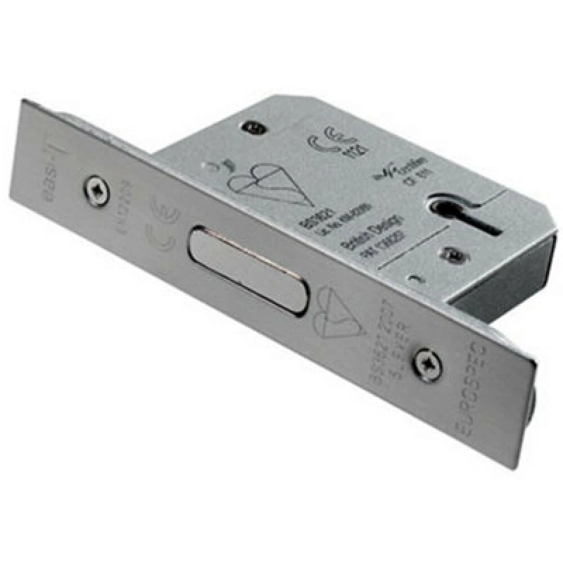 Image of Loops 64mm 5 Lever Mechanism BS Deadlock Satin Stainless Steel Door Security Latch Metallics unisex