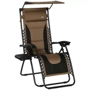 Image of Outsunny Zero Gravity Reclining Lounger Chair - Brown
