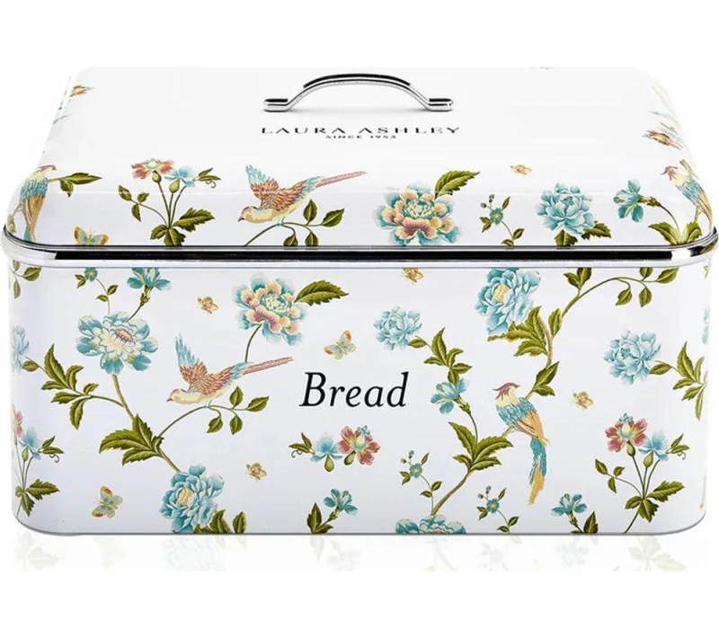 Image of VQ Laura Ashley Bread Bin - Elveden White, Blue,White,Green 5060706037439