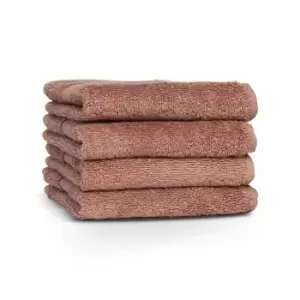 Image of The Linen Yard Loft 4 Pack Face Cloth - Cotton Blush