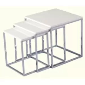 Image of Seconique Charisma High Gloss Square Nest of Tables in White
