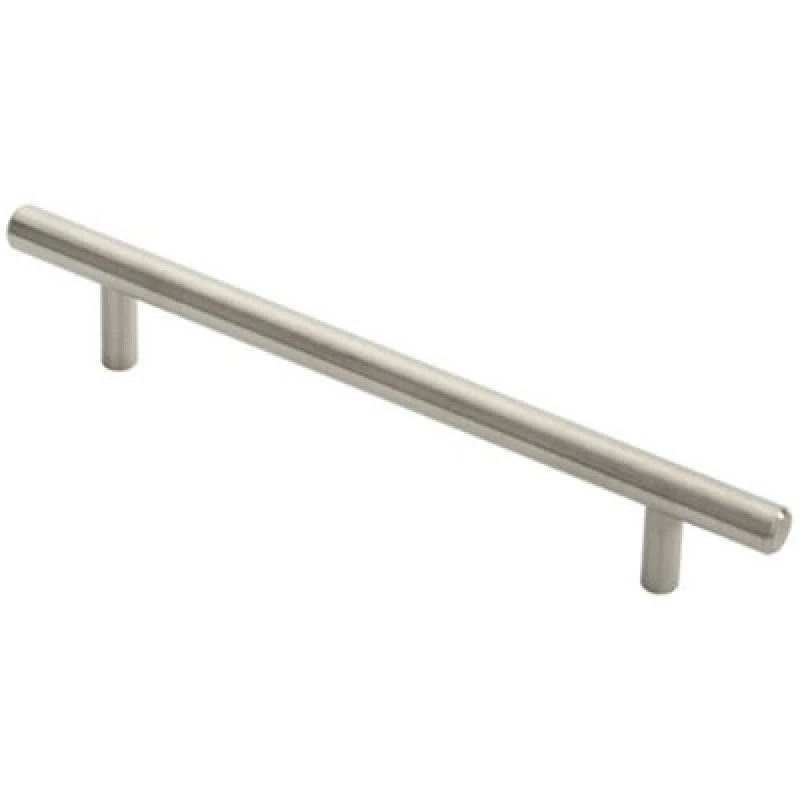 Image of Loops Round T Bar Pull Handle 178 x 10mm 128mm Fixing Centres Stainless Steel Metallics unisex