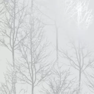 Image of Holden Decor Rhea Zandra Trees Grey/Silver Metallic Wallpaper