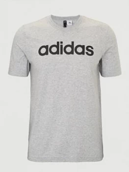 Image of Adidas Plus Size Essential Linear Logo T-Shirt - Grey