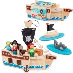Image of Wooden Pirate Ship Playset