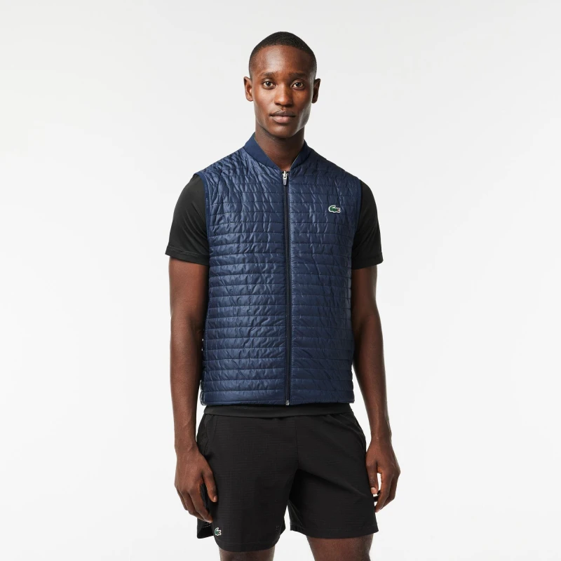 Image of Lacoste Mens Padded Sleeveless Gilet Sequoia/Navy male XS