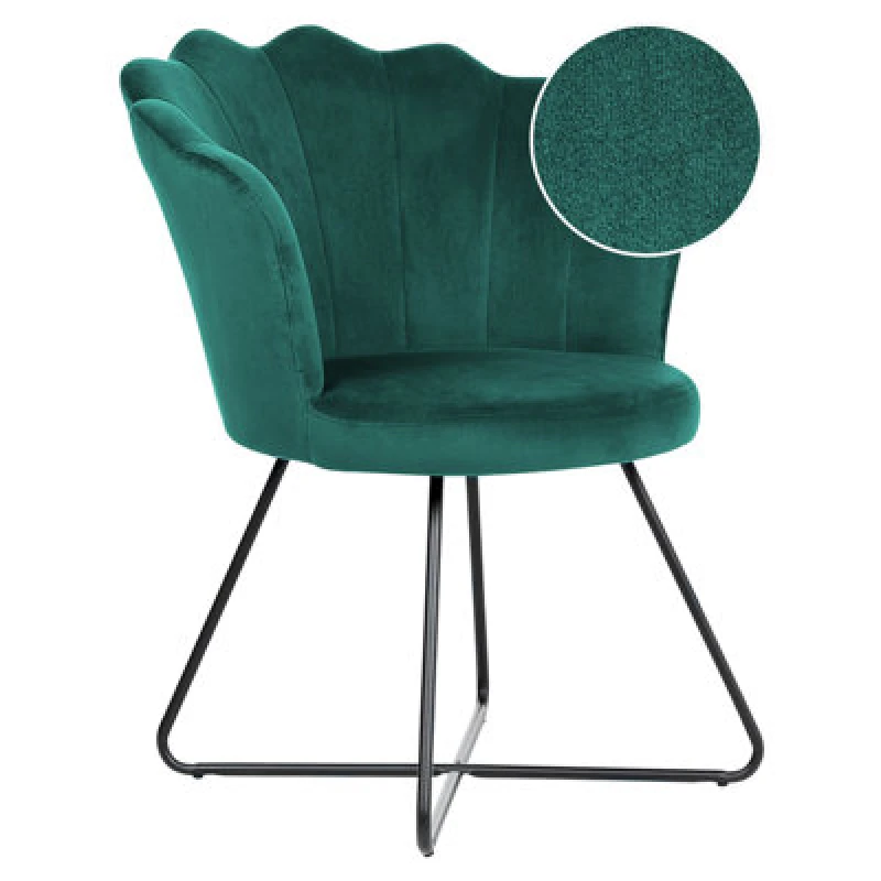 Image of Beliani Armchair Lovelock Velvet Emerald Green