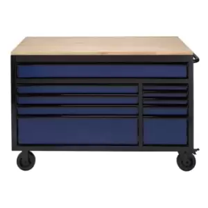 Image of Draper Bunker Workbench Roller Tool Cabinet 10 Drawer 56" Blue