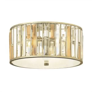 Image of 3 Light Flush Mount Ceiling Light Silver Leaf, E27