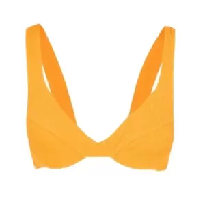 Image of Missguided Fuller Bust Crinkle Underwire Bikini Top - Blue