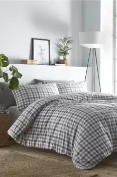 Image of Gingham Print Duvet Cover Set