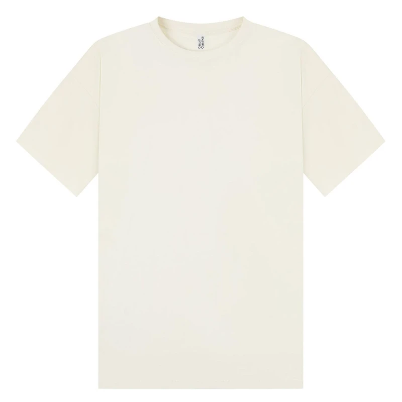 Image of Casual Classics Mens Combed Ringspun Cotton Oversized T-Shirt in Ecru Size: XS Ecru Male XS