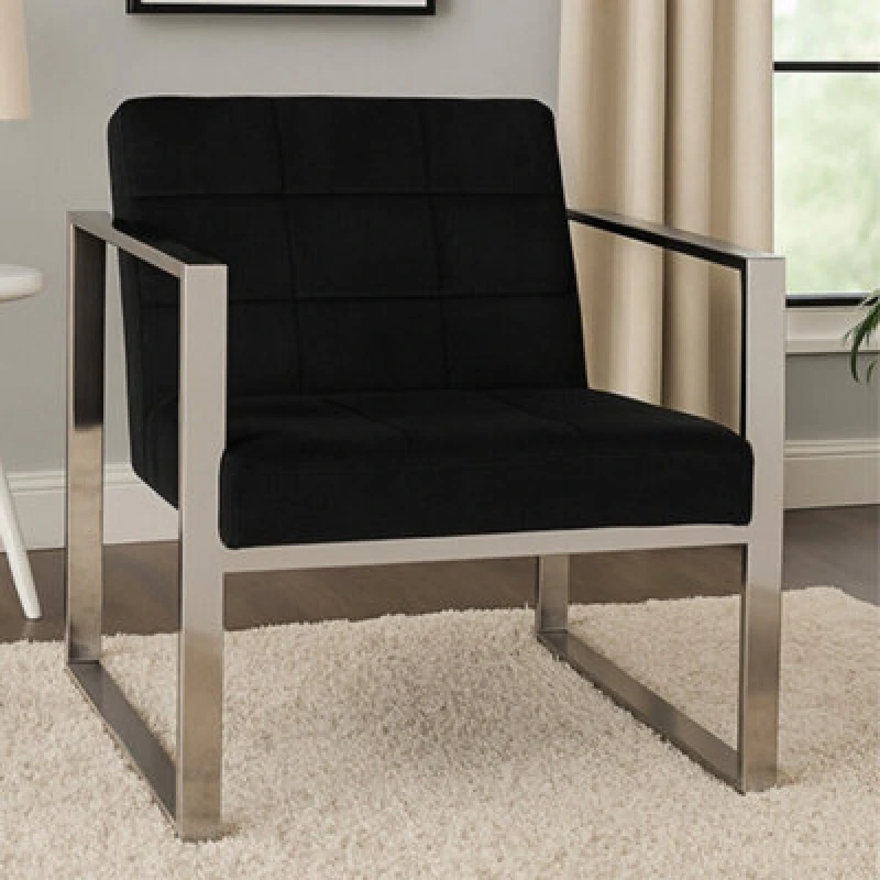 Image of Orsina Black Velvet Cocktail Chair