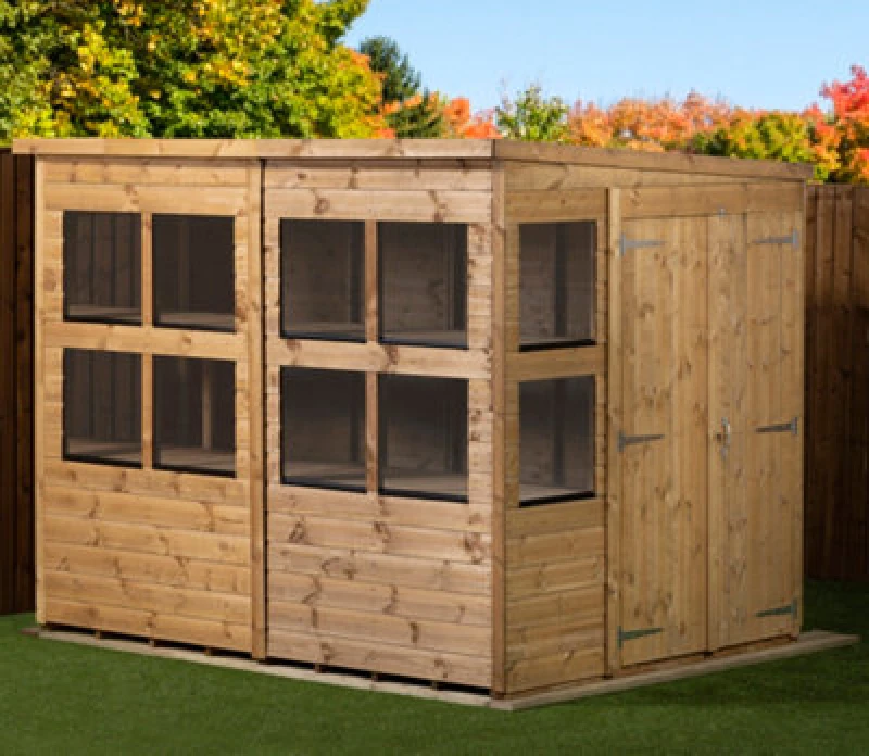 Image of Empire Sheds Empire Pent Potting Shed 8X6 Double Door