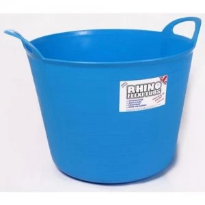 Image of Rhino 40 Litre Heavy Duty Flexi Flexible Garden Container Storage Bucket Tub - Sky Blue