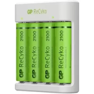 Image of GP Batteries E411 + 4x ReCyko+ Mignon Charger for cylindrical cells NiMH AAA , AA