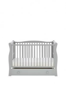 Image of Little Acorns Space Saver Sleigh Cot & Drawer, Grey