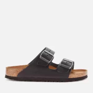 Image of Birkenstock Womens Arizona Slim Fit Oiled Leather Double Strap Sandals - Black - EU 37/UK 4.5