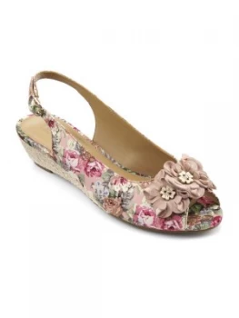 Image of Hotter Hotter Betsy Open Toe Wedge Sandal Rose