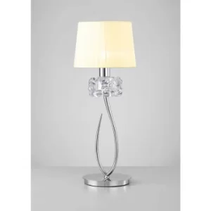 Image of Table lamp Loewe 1 Bulb E27 Big, polished chrome with Cream shade