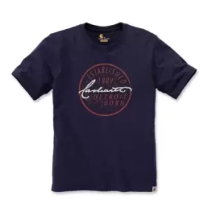 Image of Carhartt Mens Detroit Born Logo Short Sleeve Cotton T Shirt S - Chest 34-36' (86-91cm)