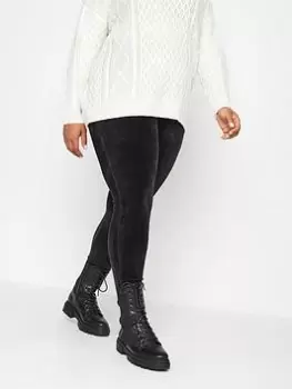 Image of Yours Yours Velour Legging Black