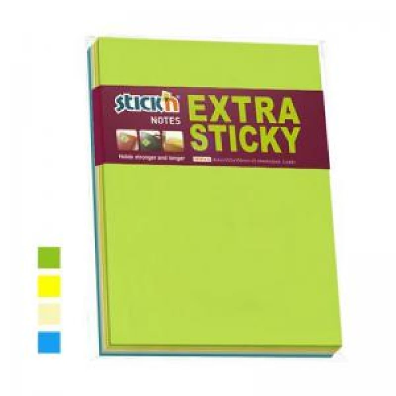 Image of ValueX Extra Sticky Notes 203x150mm 45 Sheets Per Pad Neon...
