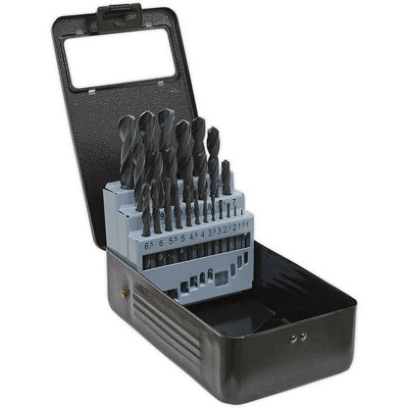 Image of Loops 25 Piece Roll Forged HSS Drill Bit - 1mm to 13mm - 118 Degree Point Tip - Case Multi