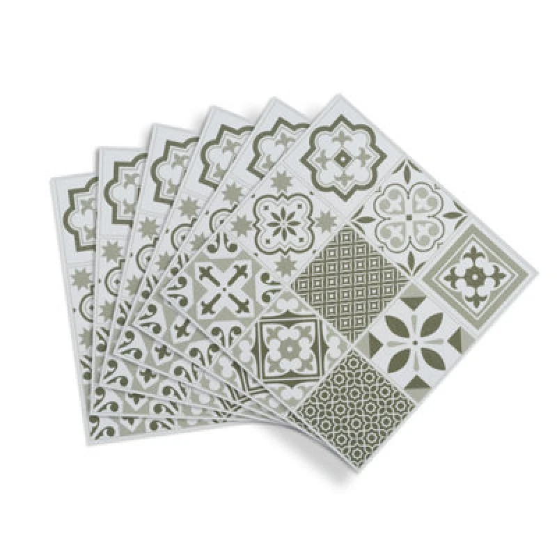 Image of D-C-Fix Green Oriental Tile Effect Self-Adhesive Vinyl Tile, 1M²