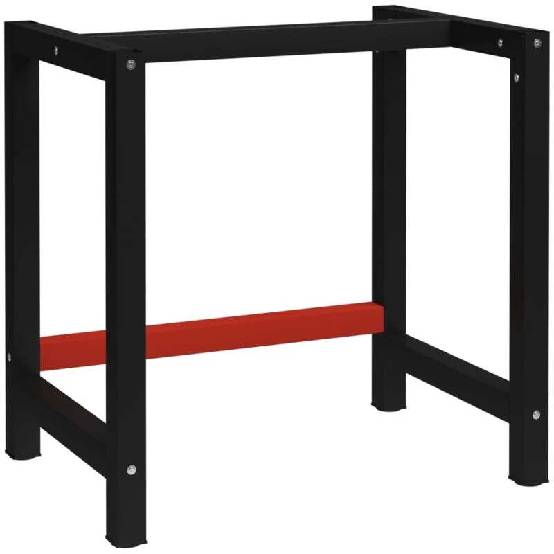 Image of VIDAXL Vidaxl - Work Bench Frame Metal 80x57x79cm Black and Red 8720286111536