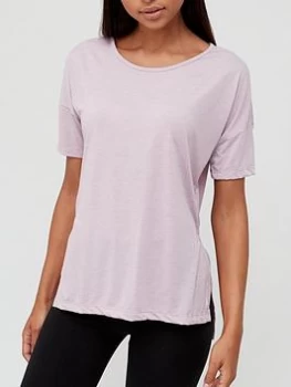 Image of Nike Yoga Layer Short Sleeve T-Shirt - Purple