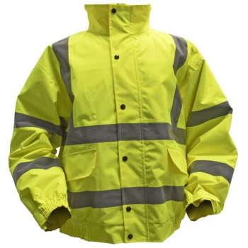 Image of Sealey 802XL Hi-Vis Yellow Jacket + Quilted Lining & Elasticated W...