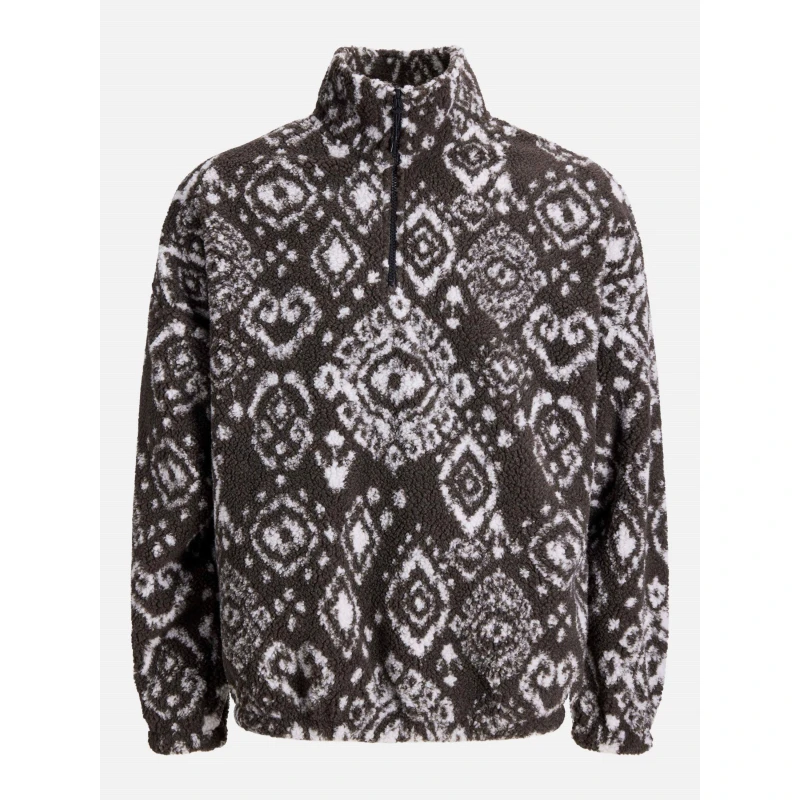 Image of Jack and Jones Paddy Teddy Fleece Half Zip Top Mens Asphalt male S