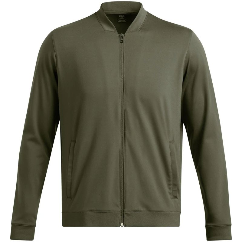 Image of Under Armour Mens Meridian Bomber Four-Way Stretch Moisture-Wicking Performance Training Jacket Green male M