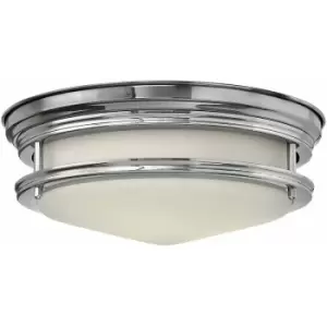 Image of Loops - 2 Bulb Flush Light Low Ceiling Opaque Glass Banded Polished Chrome LED G9 3.5W