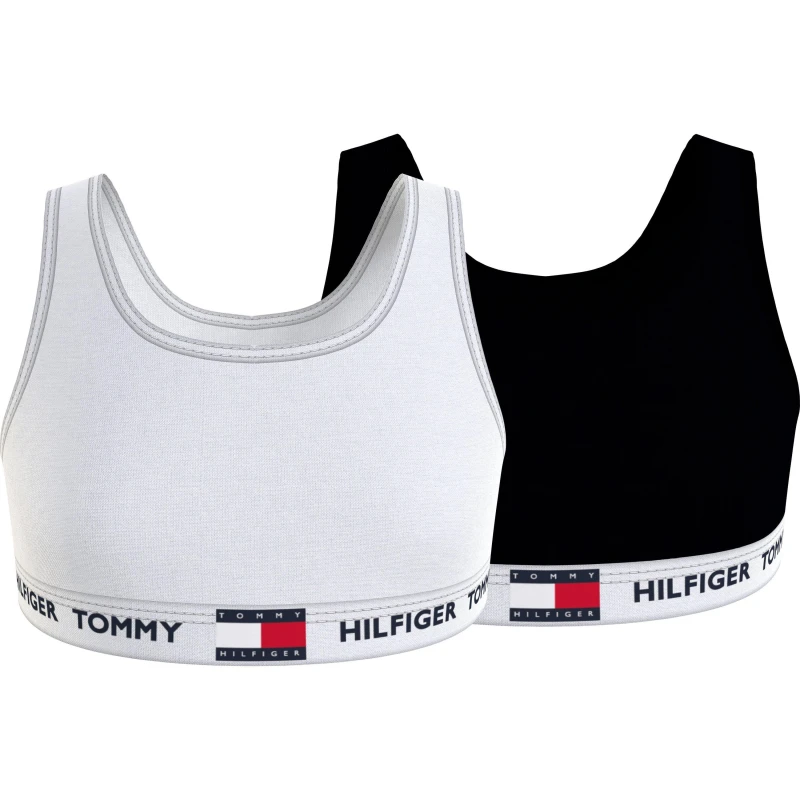 Image of Tommy Hilfiger 2pk 85 Flag Bra Junior - White White 7 - 8 Years