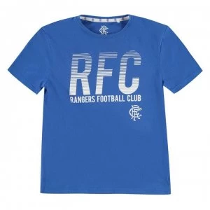 Image of Team Rangers Lined T Shirt Junior Boys - Royal