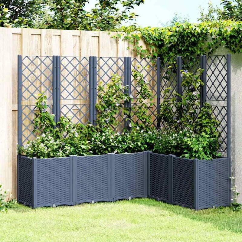 Image of VIDAXL Garden Planter with Trellis Blue Grey 160x120x140cm pp Vidaxl 8721012410831