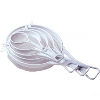 Image of Chef Aid Strainer White Plastic Strainer, Nylon Mesh 15cm