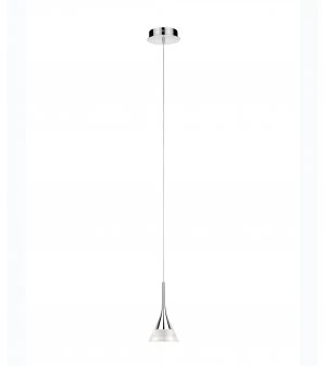 Image of Wickes Zirconia Glass and Chrome Adjustable Crystal LED Pendant Light - 4.8W