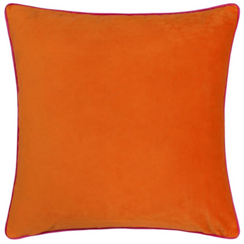 Image of Furn Furn Meridian Velvet Cushion in Tangerine Size: 45cm x 45cm Tangerine 45cm x 45cm Unisex 5025532353498