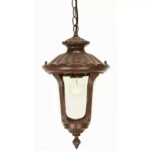 Image of Outdoor IP44 1 Bulb Chain Lantern Rusty Bronze Patina LED E27 100W