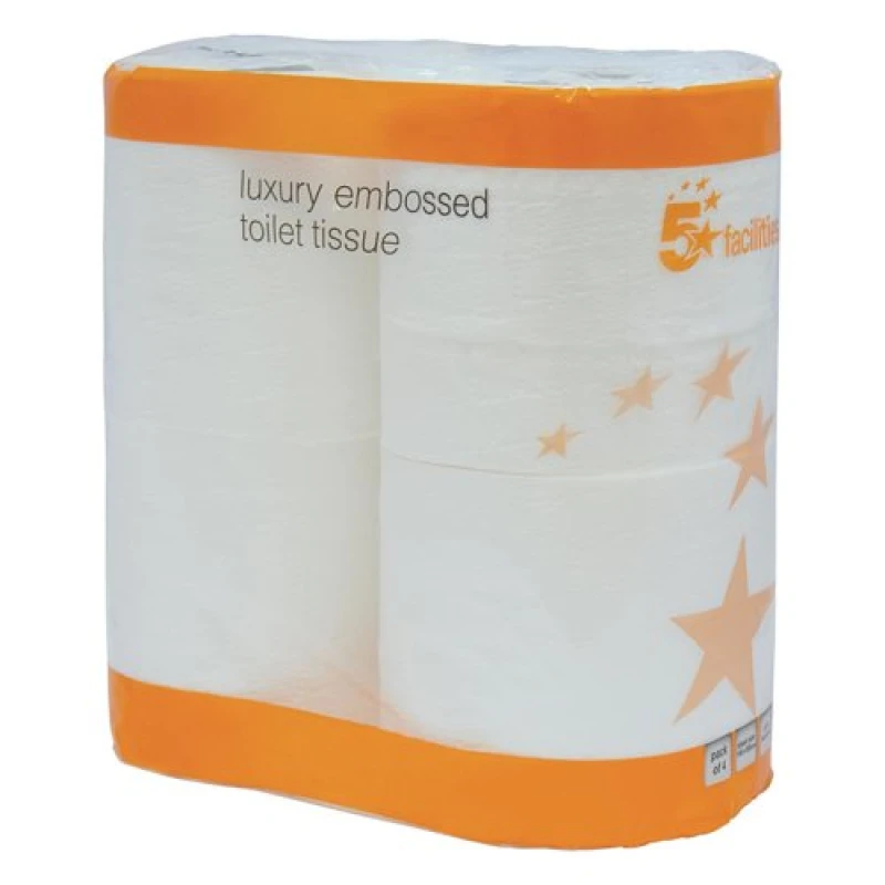 Image of 5 Star Facilities Luxury Toilet Roll 1-Ply 240 Sheets (10 Pack) 936488