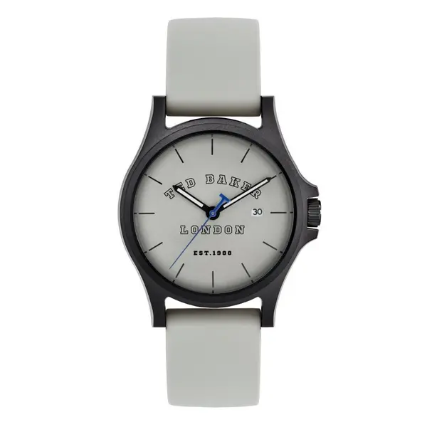 Image of Ted Baker Watches Gents Irby Silicone Gray Watch BKPIRS303