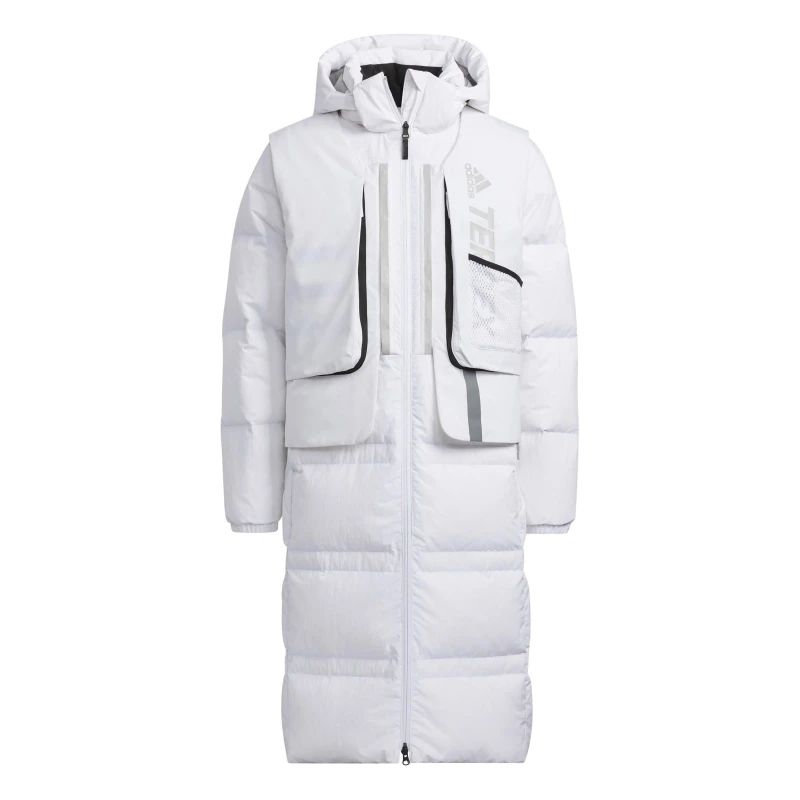 Image of adidas Long Down Jacket Mens - White White XS