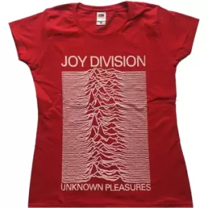 Image of Joy Division - Unknown Pleasures Ladies X-Large T-Shirt - Red