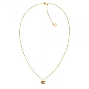 Image of Tommy Hilfiger Gold Plated Striped Heart Necklace 2780126