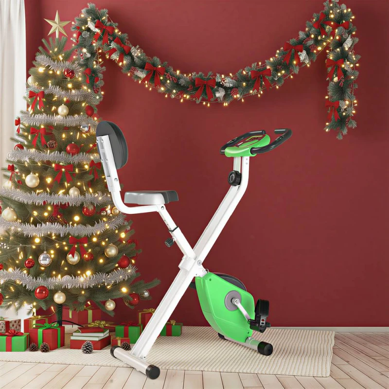 Image of Homcom Magnetic Resistance Exercise Bike Foldable Lcd Adjustable Seat Green A90-192GN