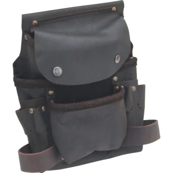 Image of 3-Pocket 2-Loop Large Nail & Tool Pouch Oil Tan